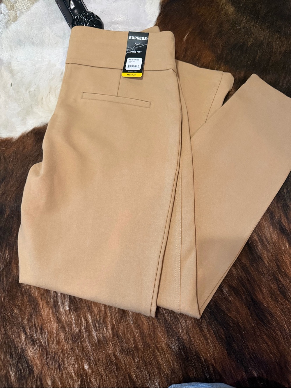Express Ponte Pants in Pecan Tan